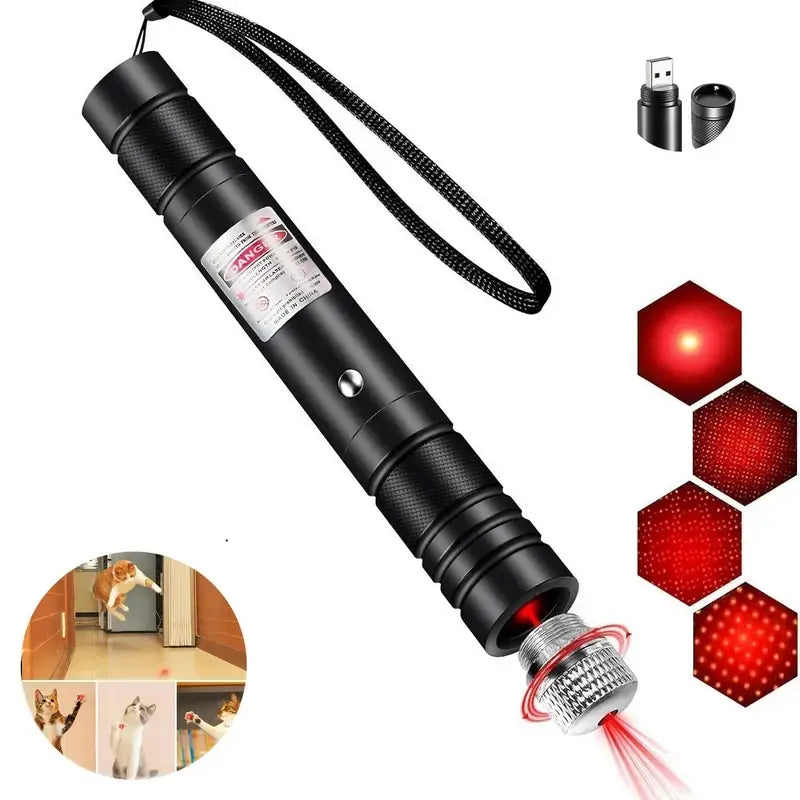 Rechargeable Green Laser Pointer and Line Light Flashlight for Presentations and Outdoor Activities - Ideal for TV/LED/LCD Screens, Astronomy, Construction, and Pet Engagement