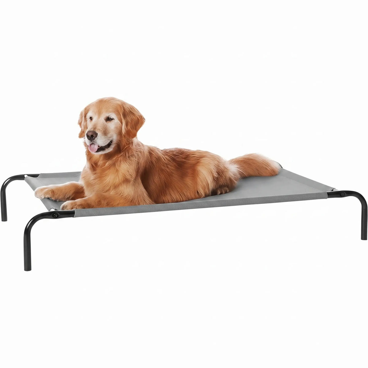 Petitrinu Classic Elevated Dog Bed with Metal Frame - Breathable Textilene Mesh Fabric for Cooling and Joint Relief, Available in Two Sizes for Medium to Large Dogs