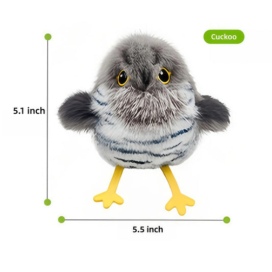 Touch-Activated Flapping Bird Plush Cat Toy with Lifelike Chirping Sound and Multiple Modes, Rechargeable Interactive Exercise Toy for Indoor Pets