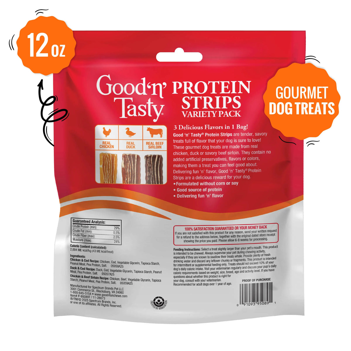 Good 'N' Tasty Protein Dog Treat Variety Pack - 4-Bag Bundle Featuring Protein Strips, Soft Treats, and Crunchy Snap 'Ems