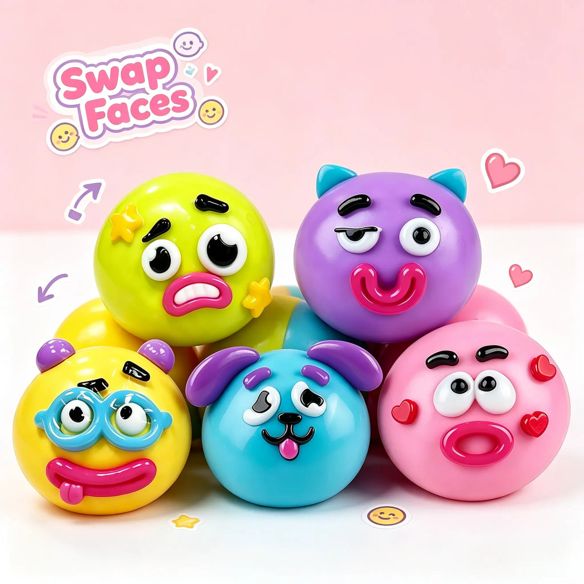 Smushers Curiosities Dog Face Swap Squishy - Soft, Moldable, and Slow-Rise Stress Relief Toy