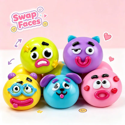 Smushers Curiosities Dog Face Swap Squishy - Soft, Moldable, and Slow-Rise Stress Relief Toy