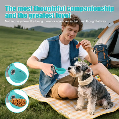 Lumikata 2-in-1 Portable Dog Water Bottle with 10oz Stainless Steel and Silicone Foldable Bowl - Leak-Proof Design for Small Dog Walking and Pet Feeding Supplies
