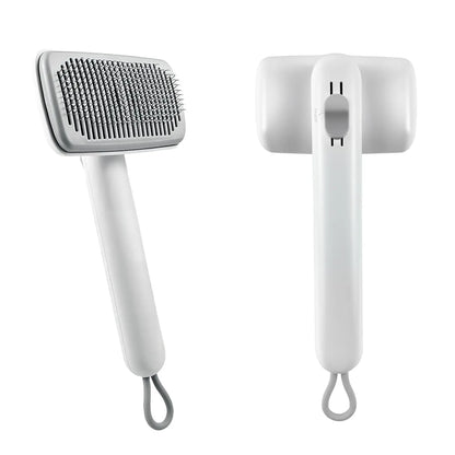 Self-Cleaning Deshedding Slicker Comb for Dogs and Cats - One-Click Release Brush for Effective Shed Control and Effortless Cleaning