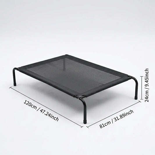 Petitrinu Classic Elevated Dog Bed with Metal Frame - Breathable Textilene Mesh Fabric for Cooling and Joint Relief, Available in Two Sizes for Medium to Large Dogs