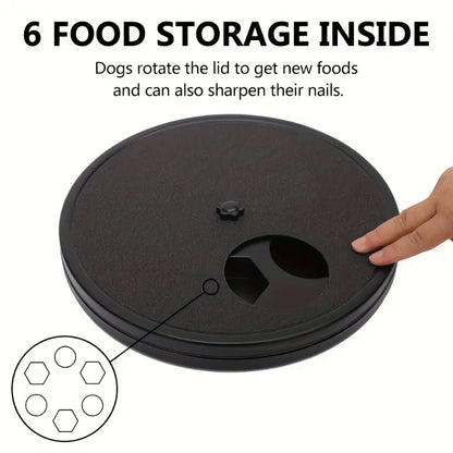 Multifunctional 3-in-1 Dog Food Dispenser Plate, Nail Scratch Pad, and Interactive Training Bowl